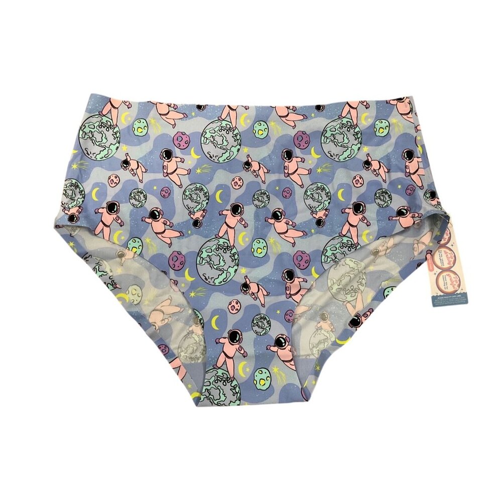 NWT Cheek Boss  Light Blue Astronaut Space Walk  Tagless Boyshorts  Size: XL